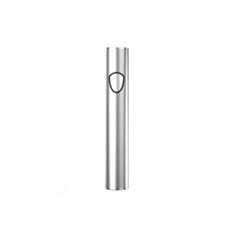 a silver cylindrical object with a black circle vape pen cartdridge battery