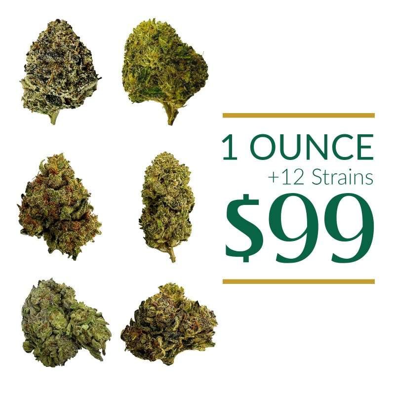 Hemp Strains Blue Dream, Sour Diesel, Gorilla Glue, OG THCa Flower at only $99 per ounce.