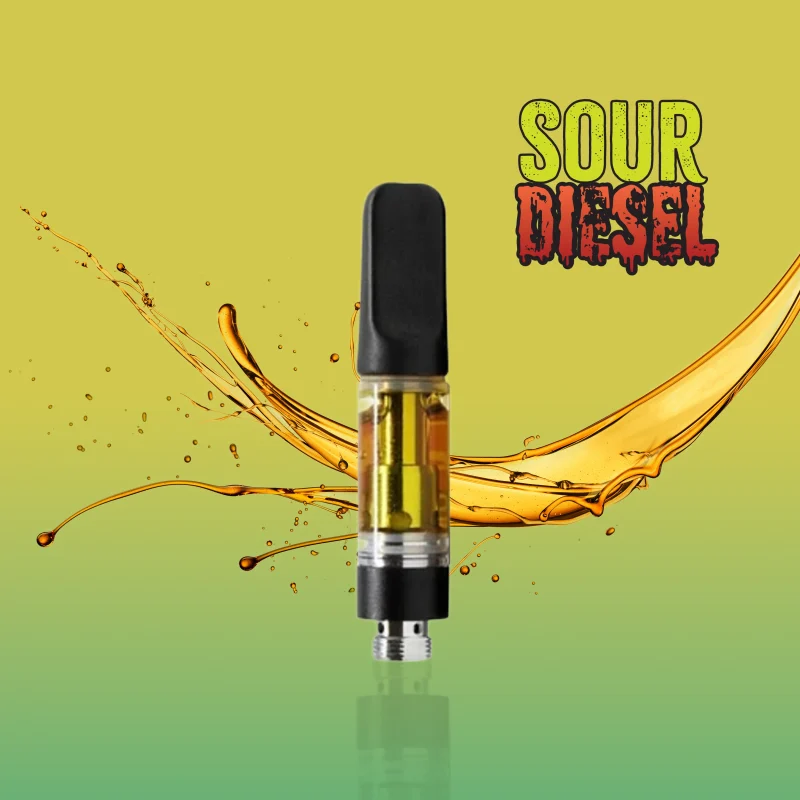 A vape cart of THCa strain sour diesel potent and pure cheap thca carts