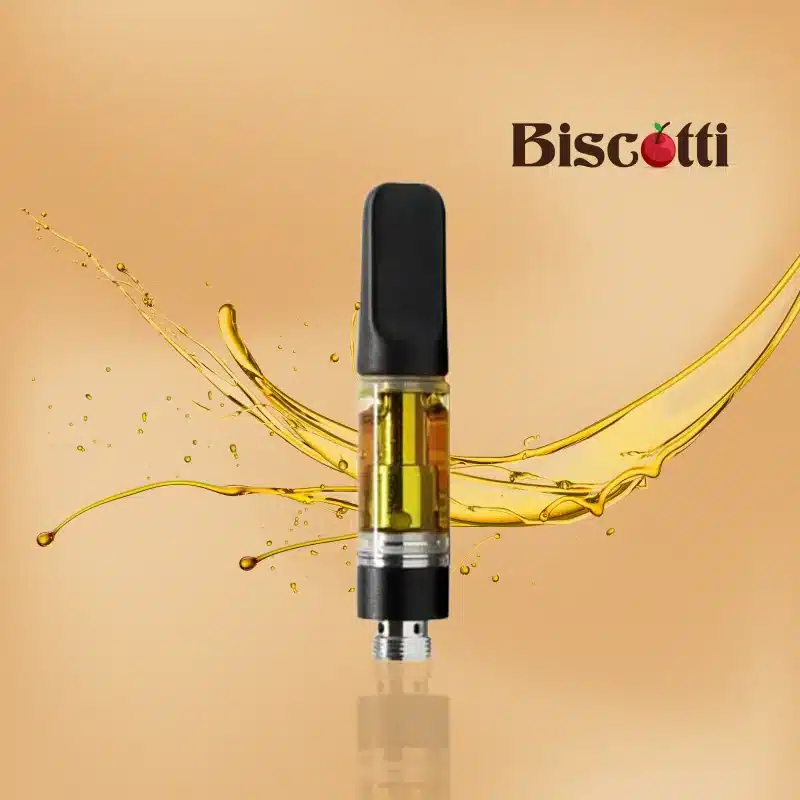 A vape cart of THCa strain biscotti potent and pure cheap thca carts