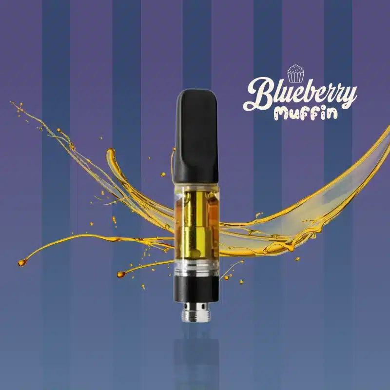 A vape cart of THCa strain blueberry muffin potent and pure cheap thca carts