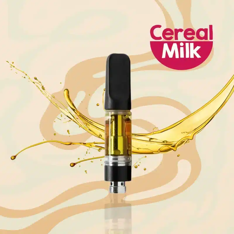 A vape cart of THCa strain cereal milk potent and pure cheap thca carts