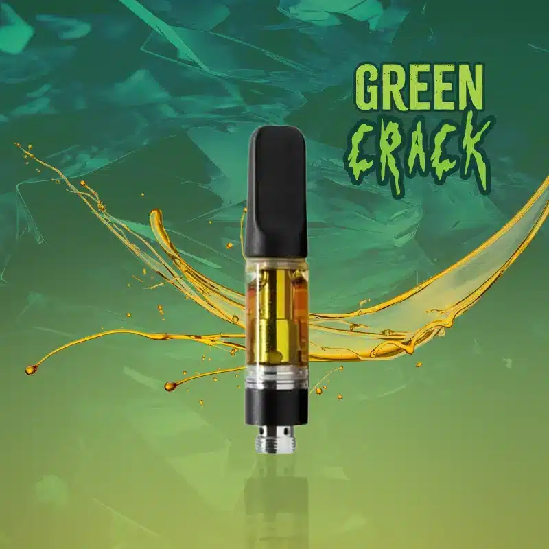 A vape cart of THCa strain green crack potent and pure cheap thca carts