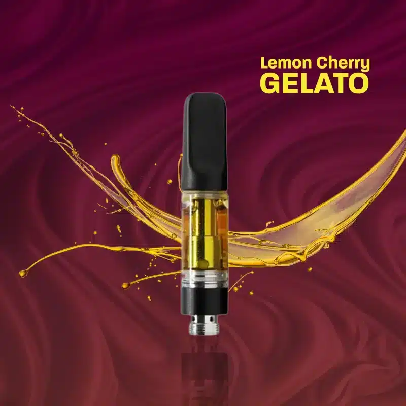 A vape cart of THCa strain lemon cherry gelato potent and pure cheap thca carts