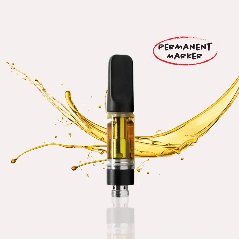 A vape cart of THCa strain permanent marker potent and pure cheap thca carts