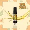 A vape cart of THCa strain sour tangie potent and pure cheap thca carts