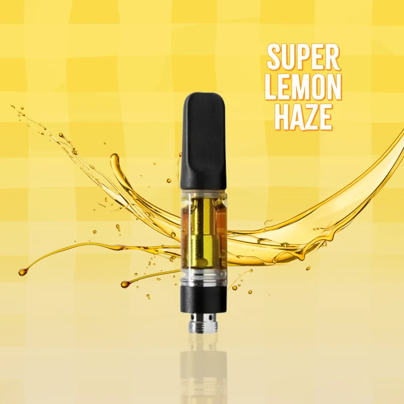Vape cart with yellow background